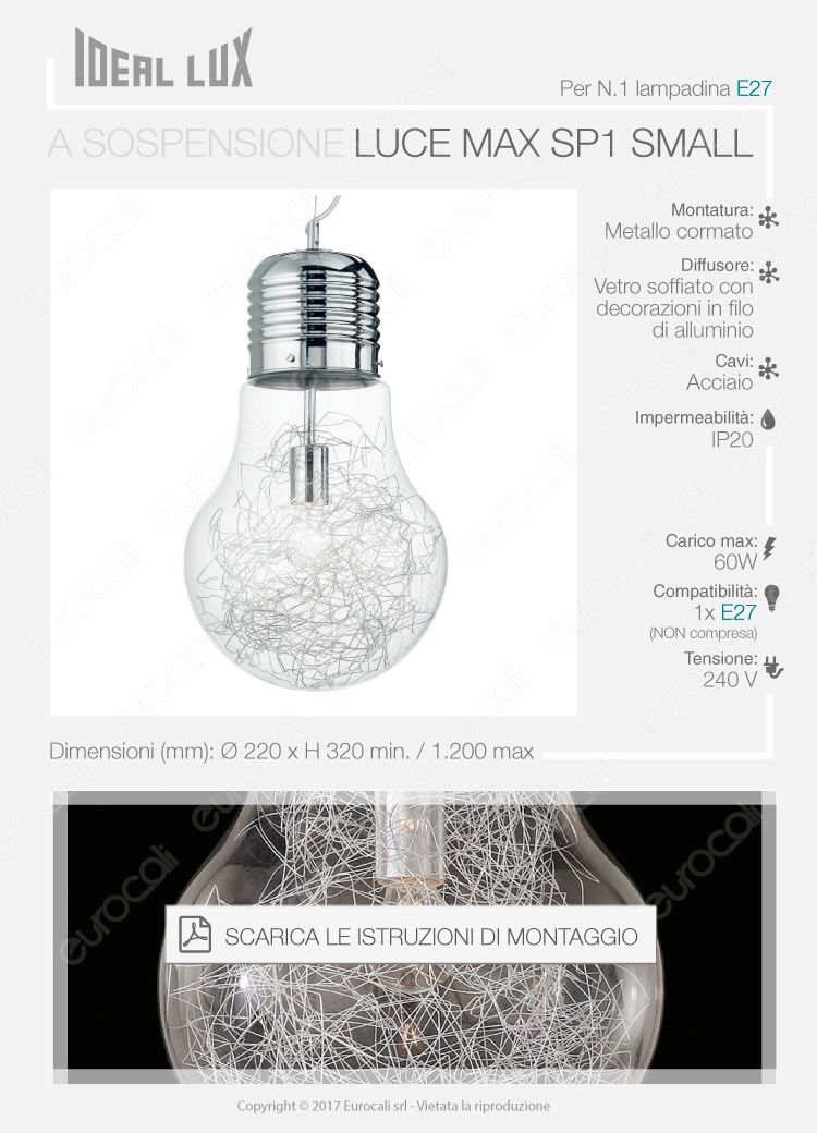Porta lampada lampadario Ideal Lux