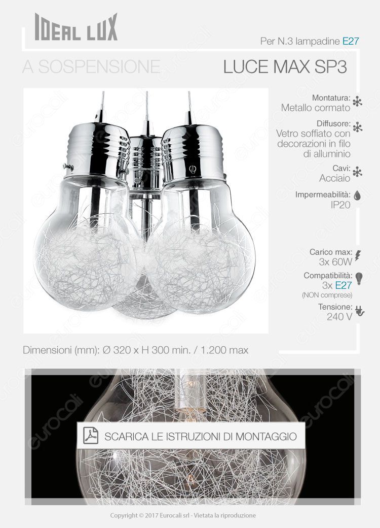 Porta lampada lampadario Ideal Lux