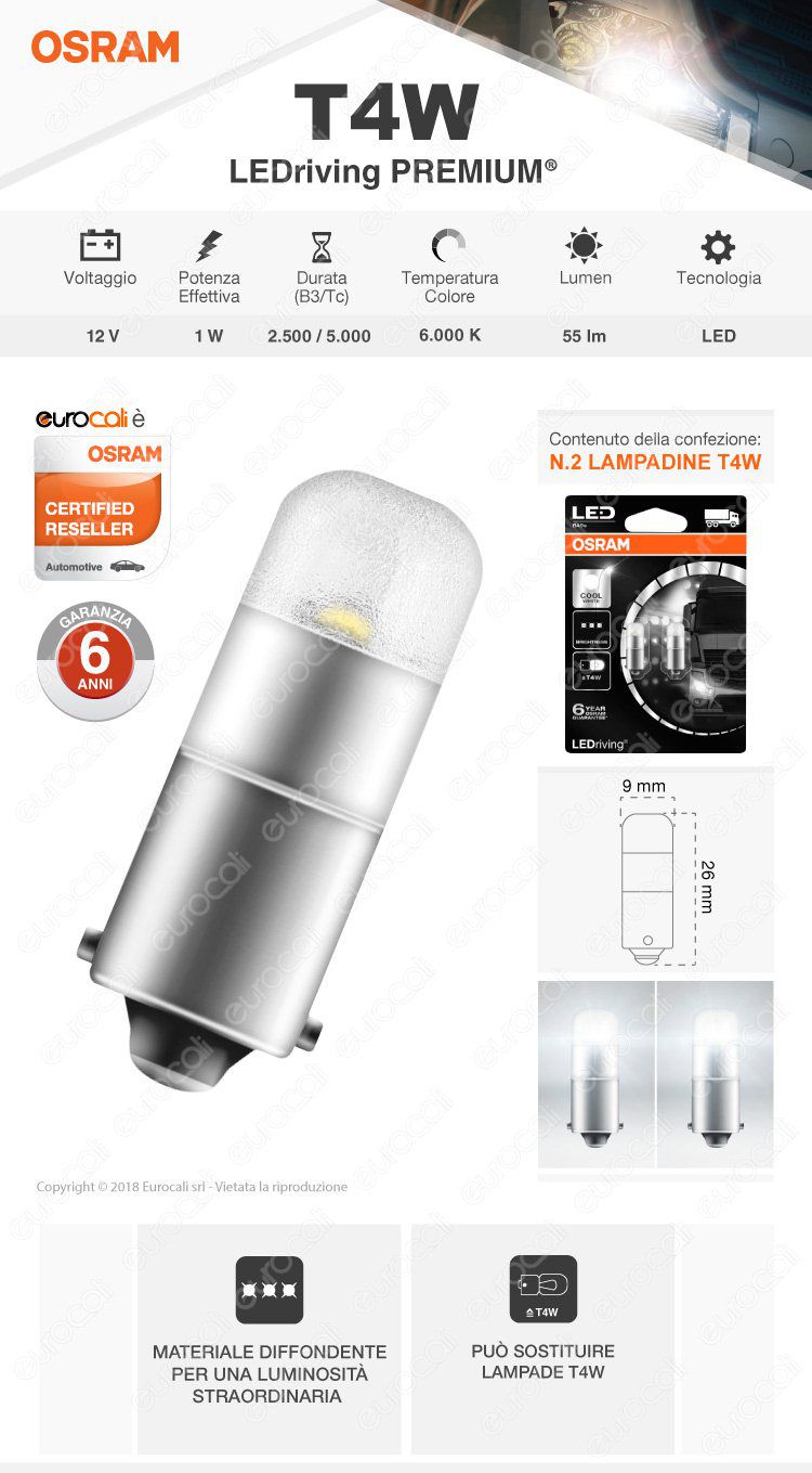 lampadina osram LEDriving premium t4w