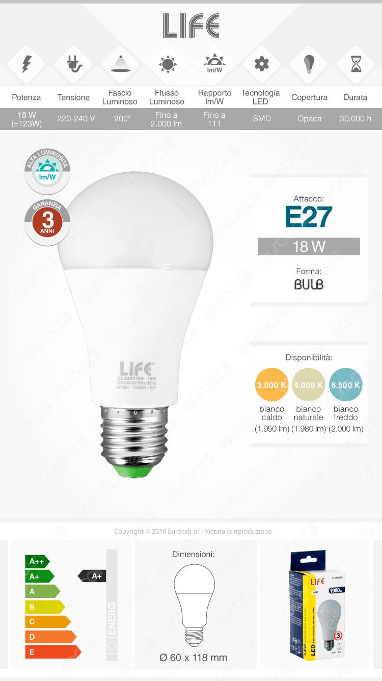 Life Lampadina LED E27