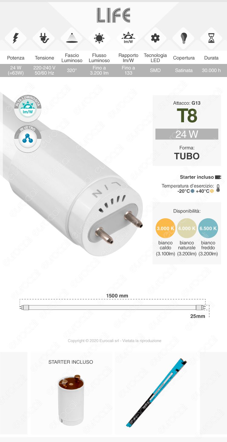 Tubo led t8 g13 life