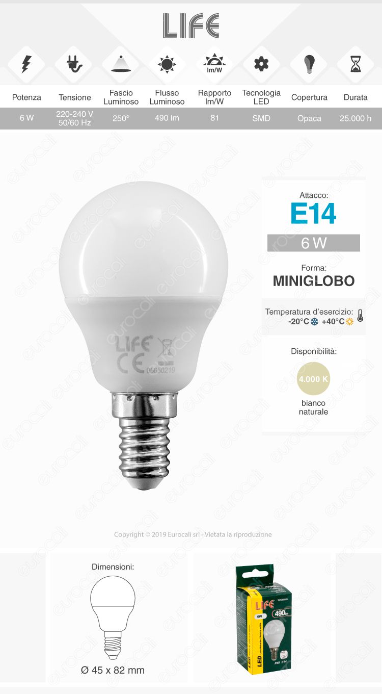 Lampadina LED  Life E14