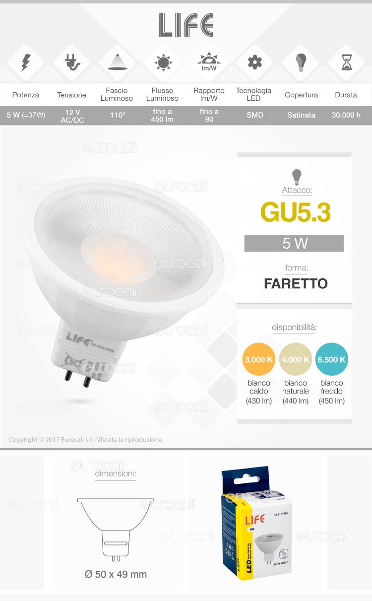 Life Lampadina LED GU5.3