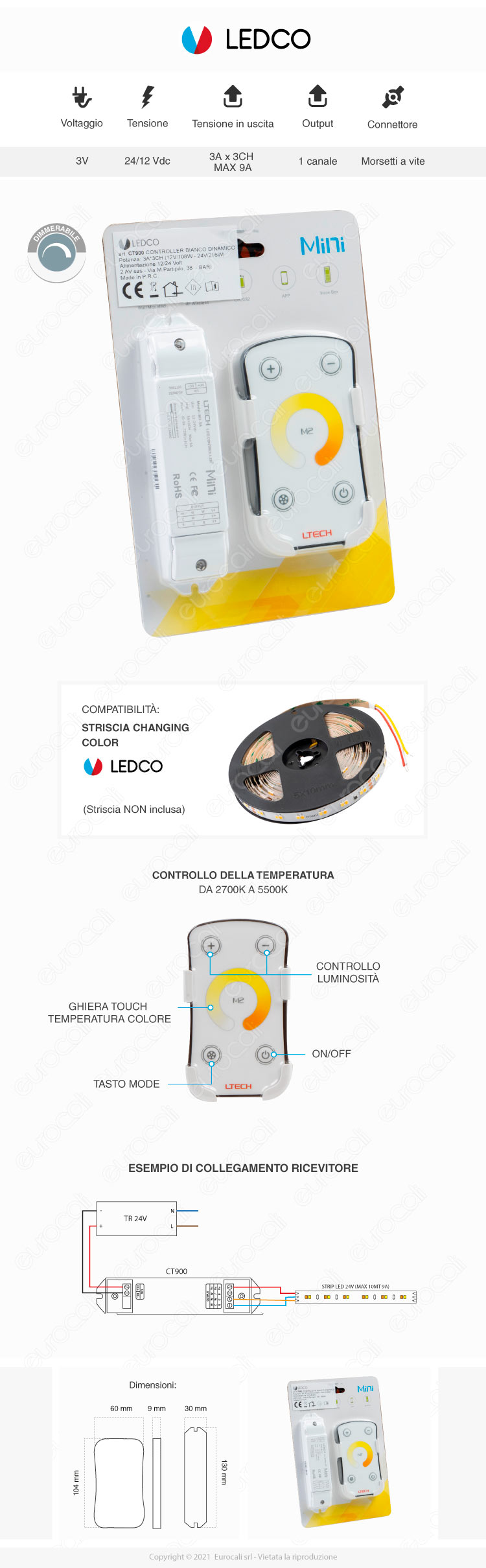 controller e telecomando per strisce LED LEDCO