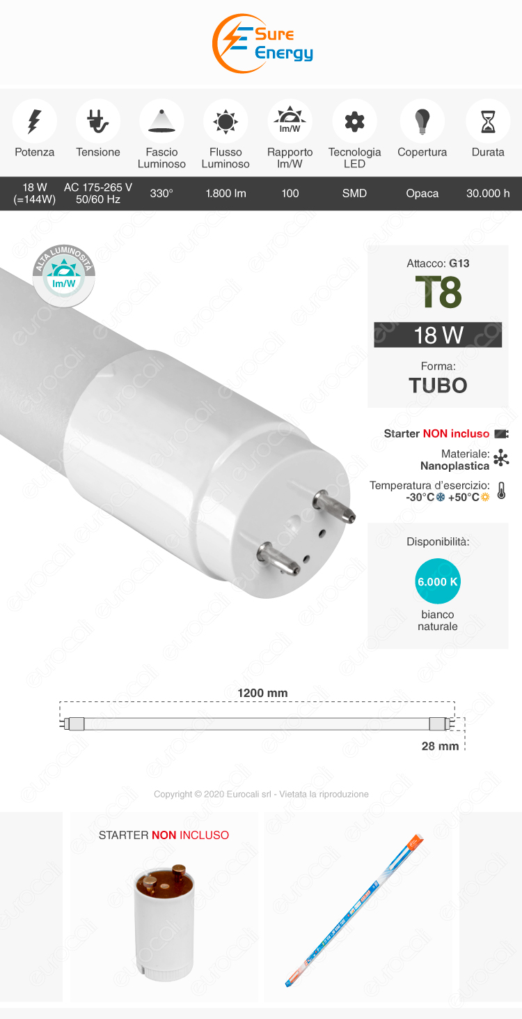 Tubo led t8 g13 v-tac