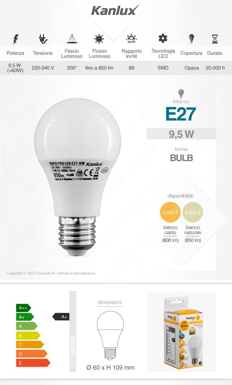 Lampadina LED Kanlux E27