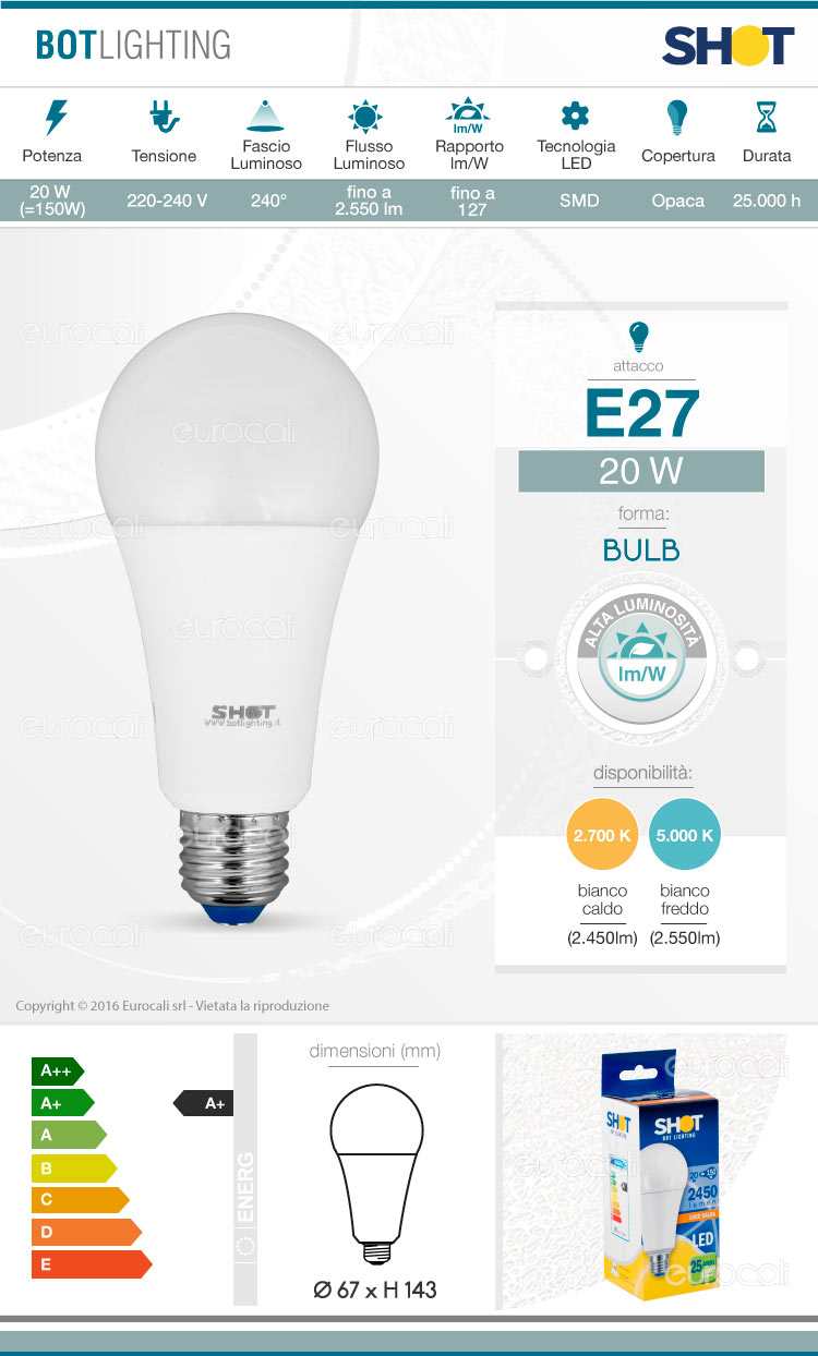 Bot Lighting lampadina LED E27
