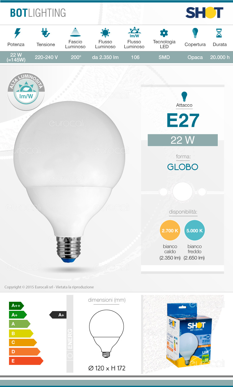 Lampadina LED Globo Life E27