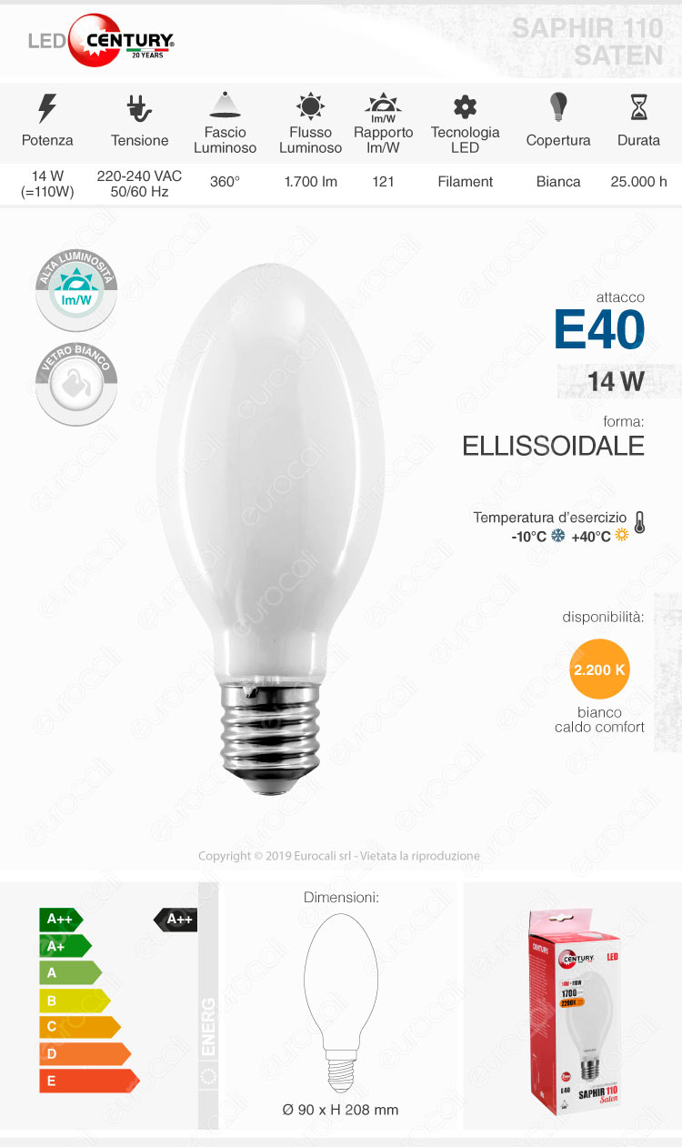 Century lampadina LED E27