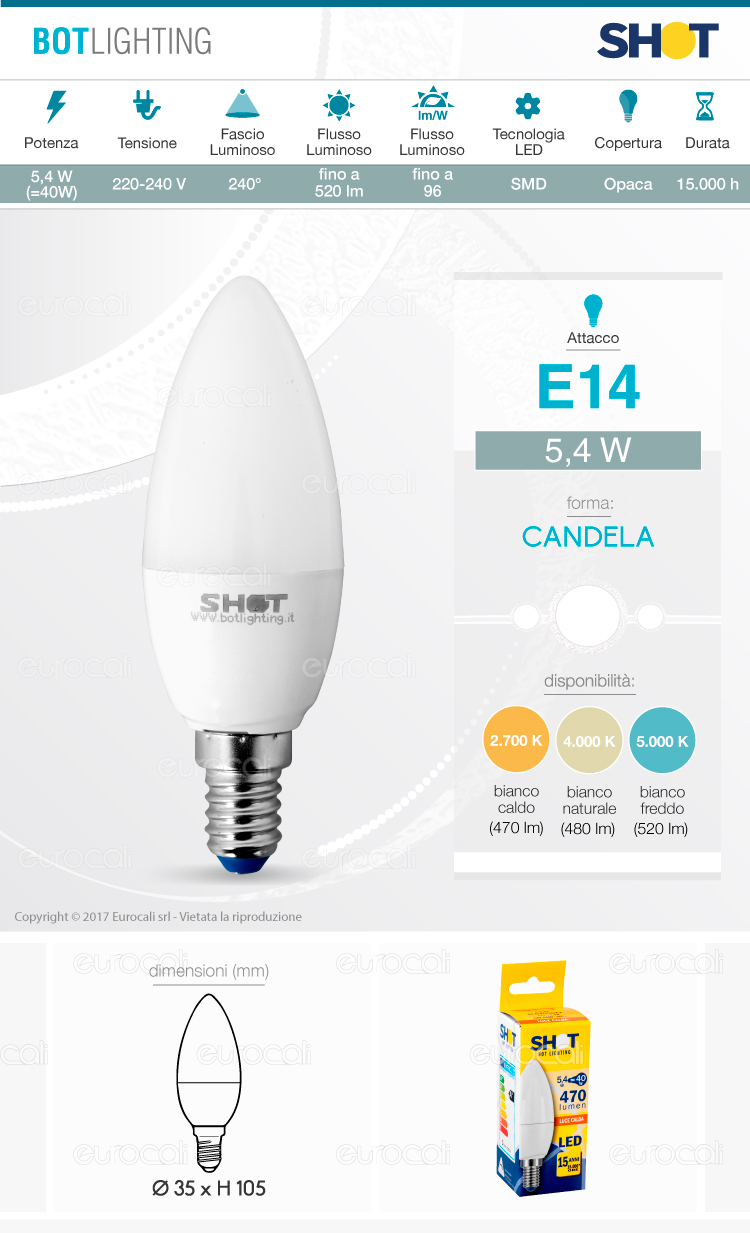Bot Lighting lampadina LED E14