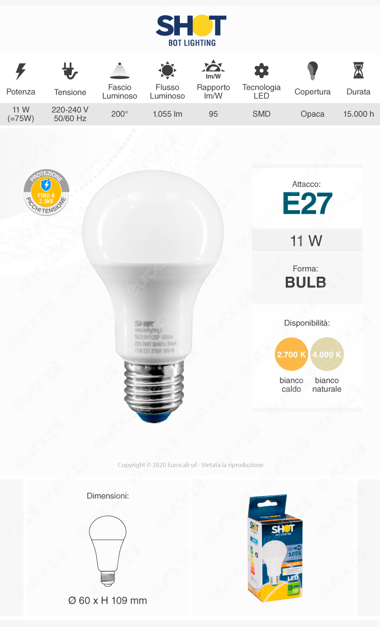 Bot Lighting lampadina LED E27
