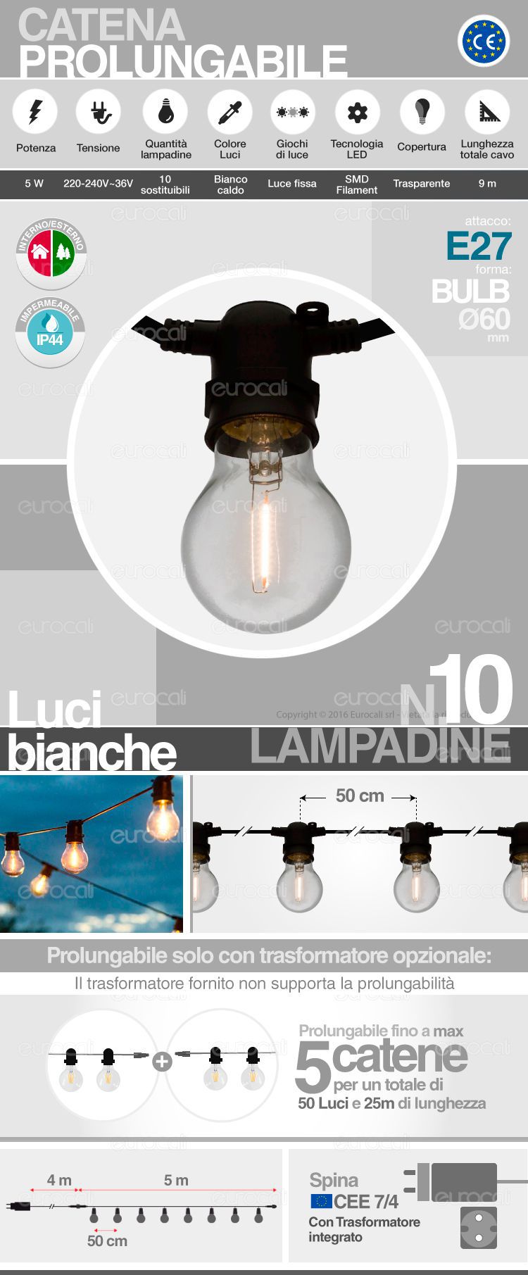 catena lampadine LED