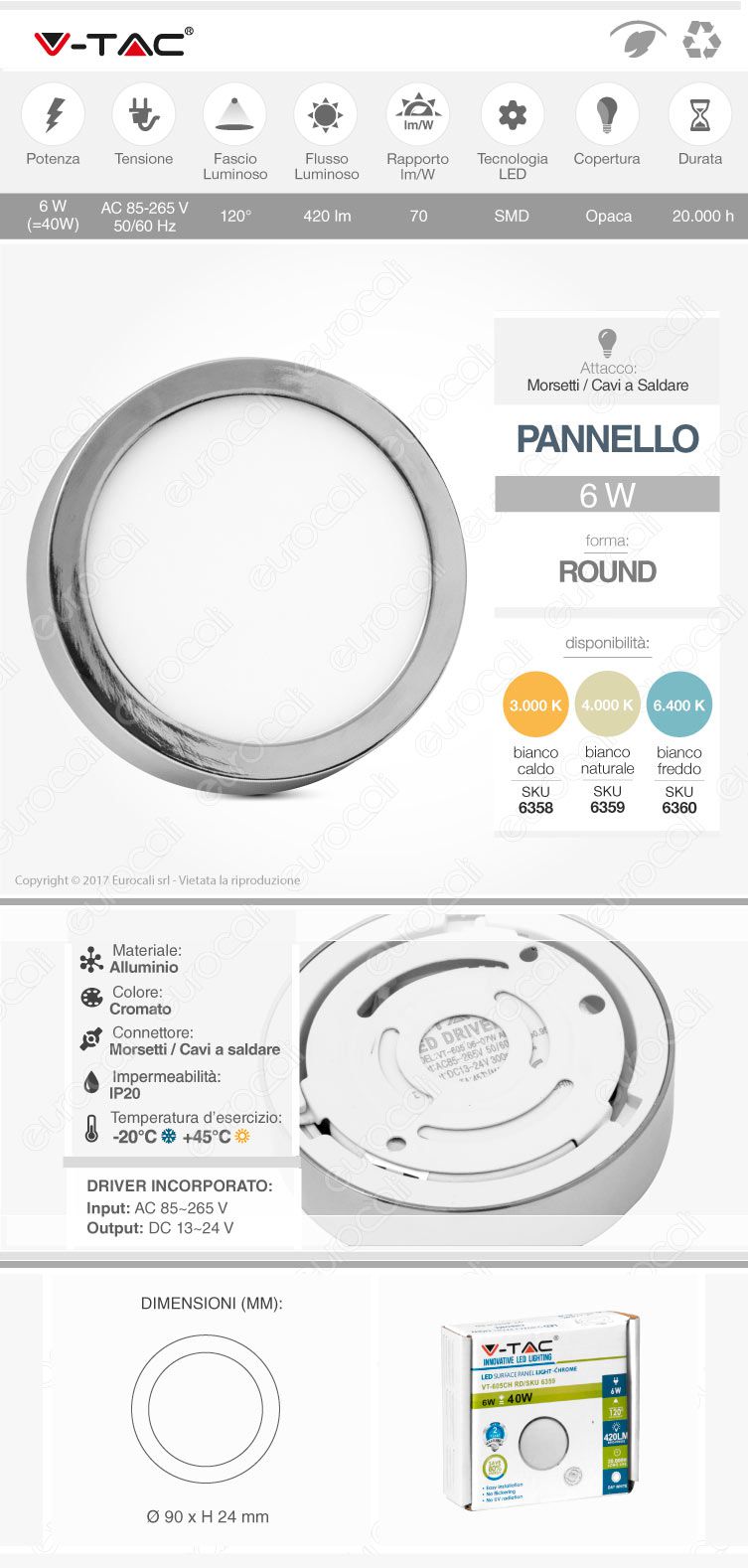 Pannello LED V-Tac