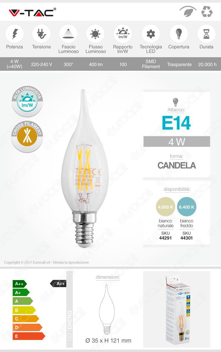 v-tac Lampadina LED E14