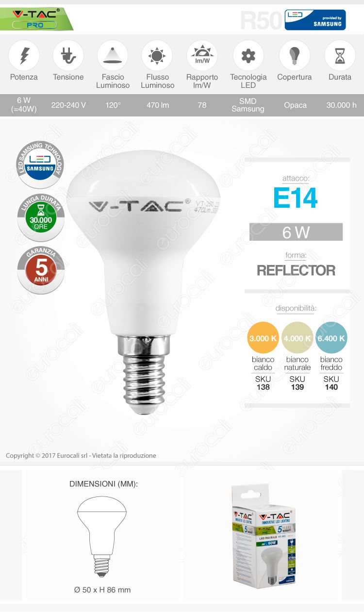 v-tac Lampadina LED E14