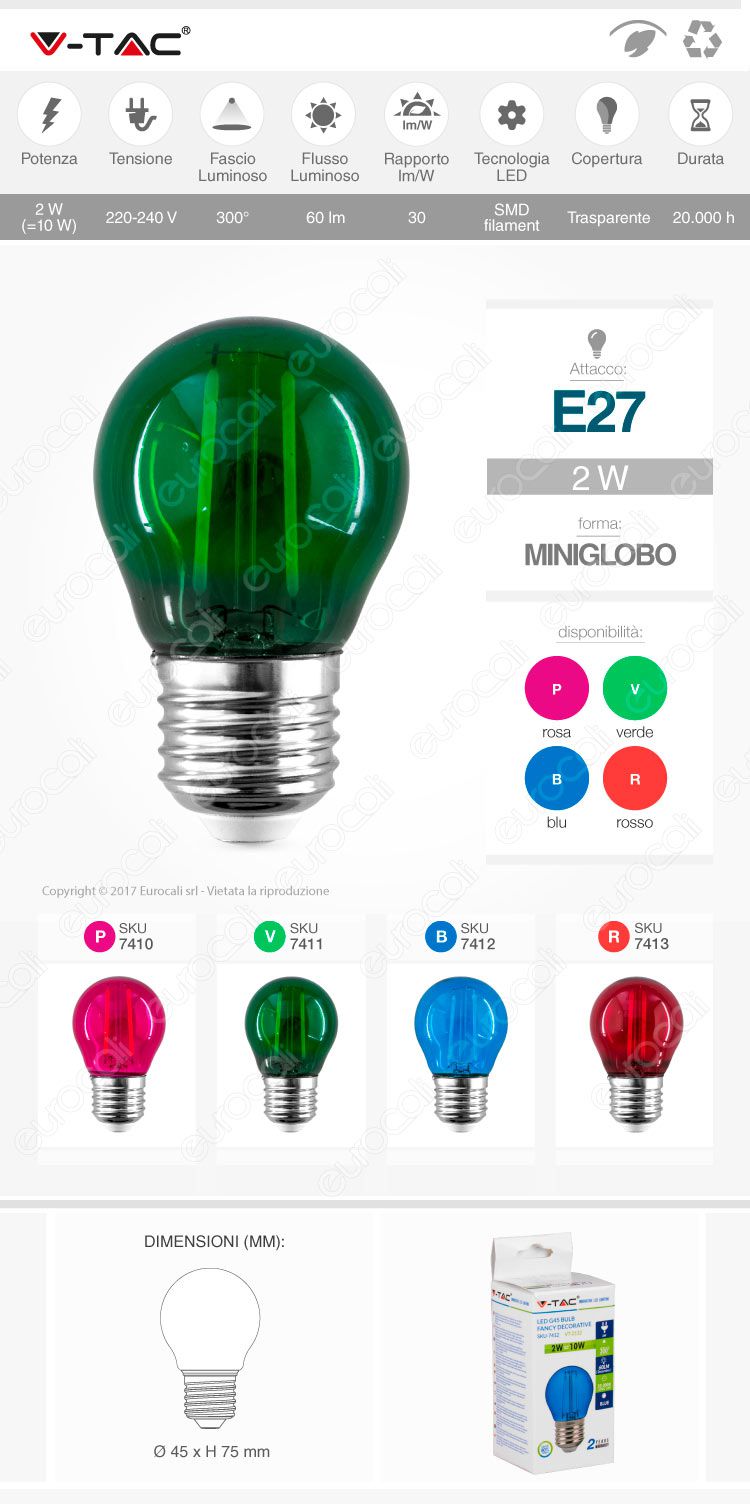 V-Tac Lampadina LED E27