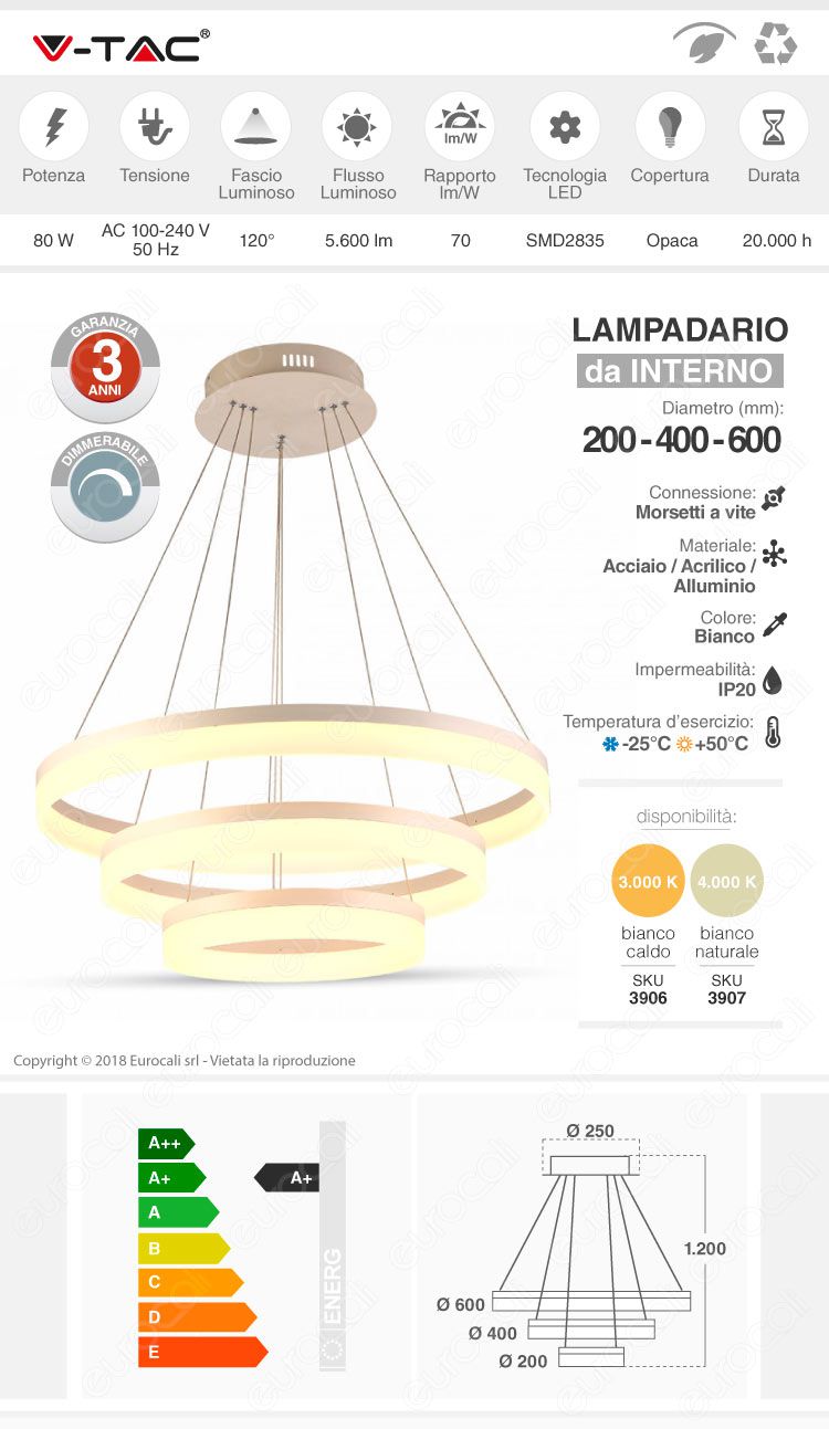 Lampadario V-Tac