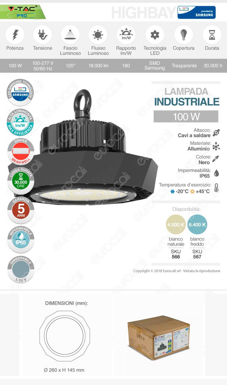 lampada industriale ufo led