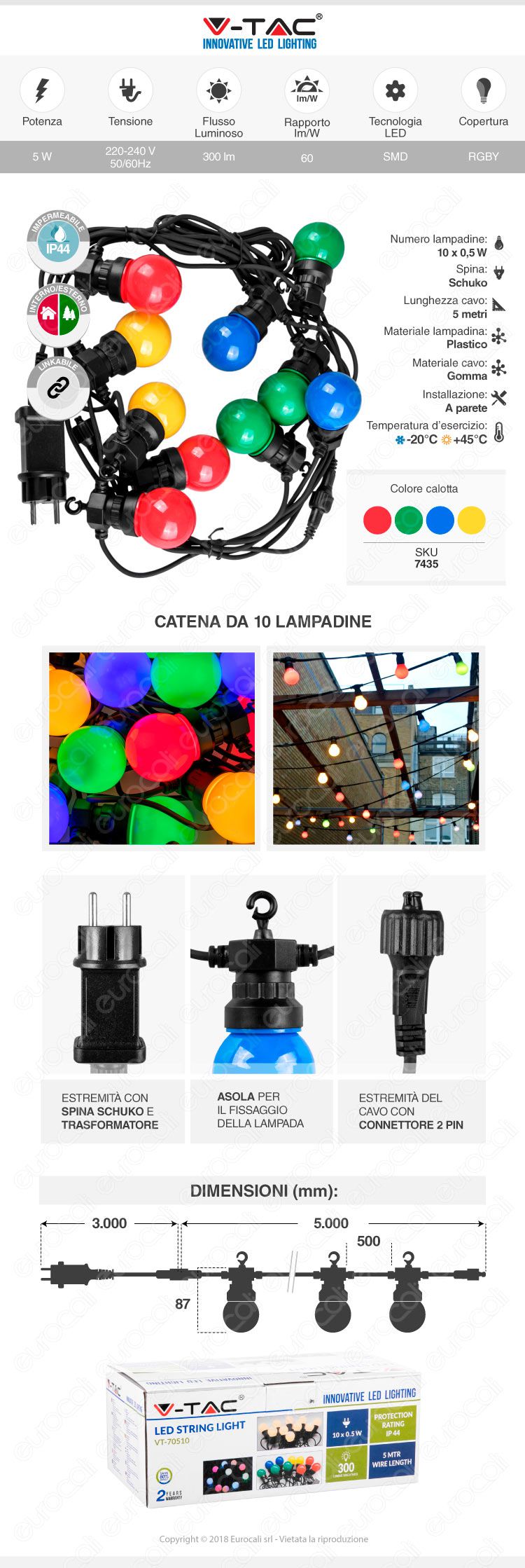catena lampadine LED V-tac VT-70510