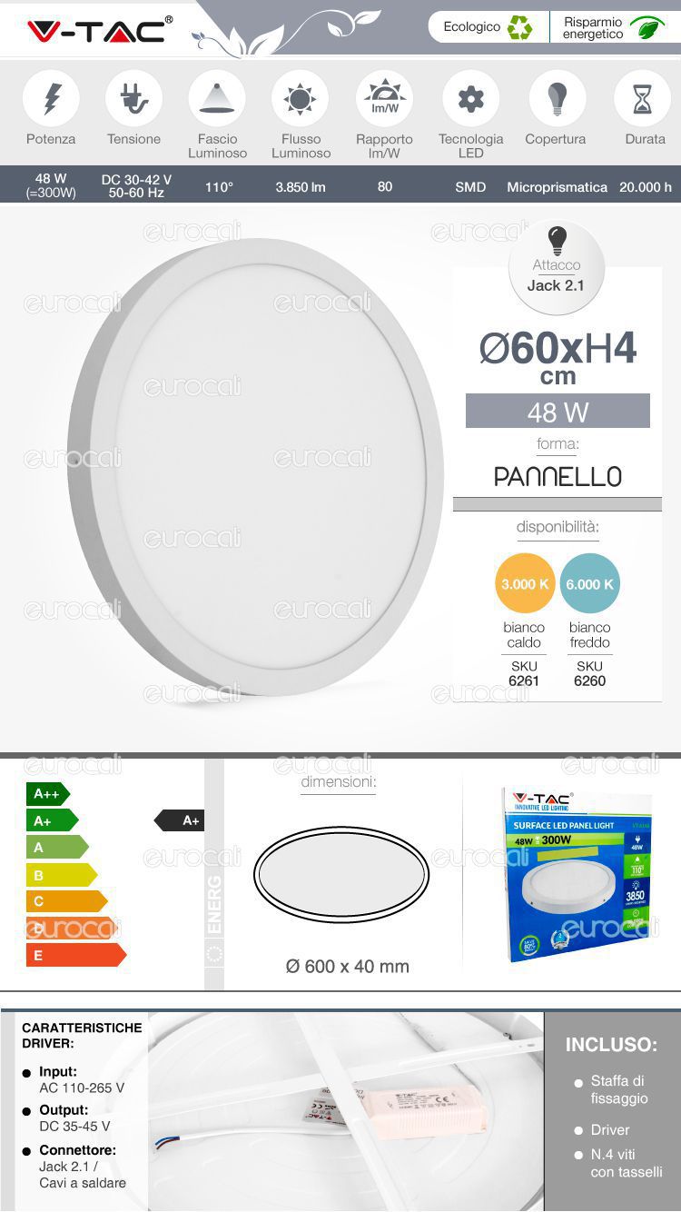 Pannello LED V-Tac 