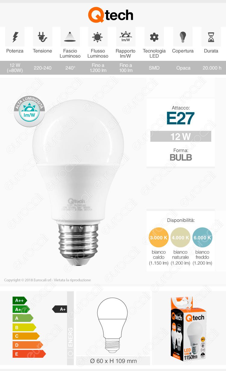 Duralamp Lampadina LED E27
