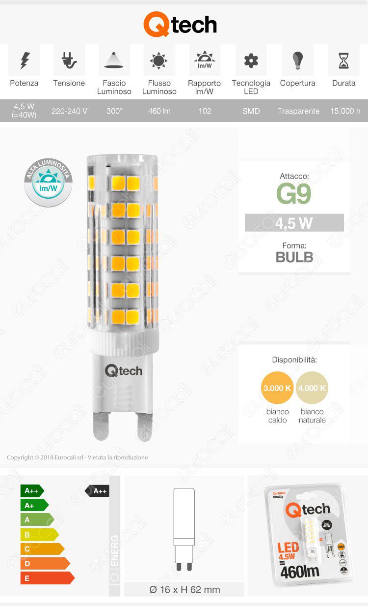 lampada led g9 qtech