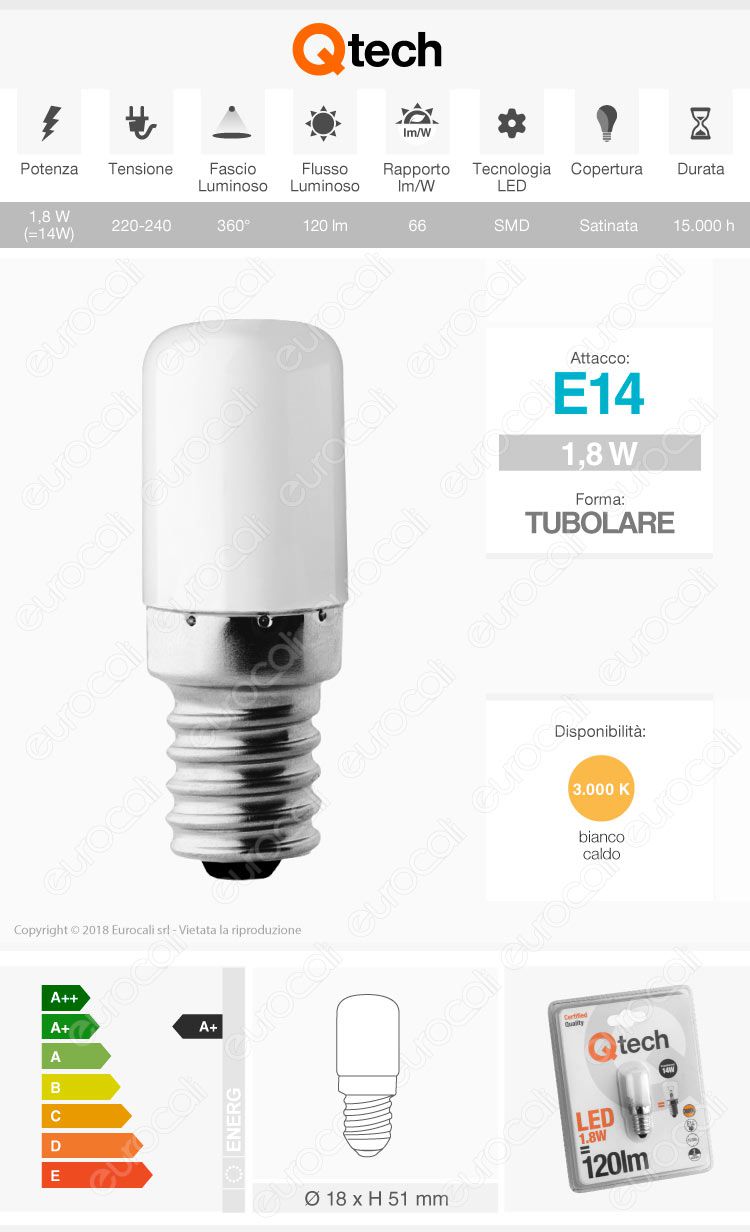 Qtech Lampadina LED E14