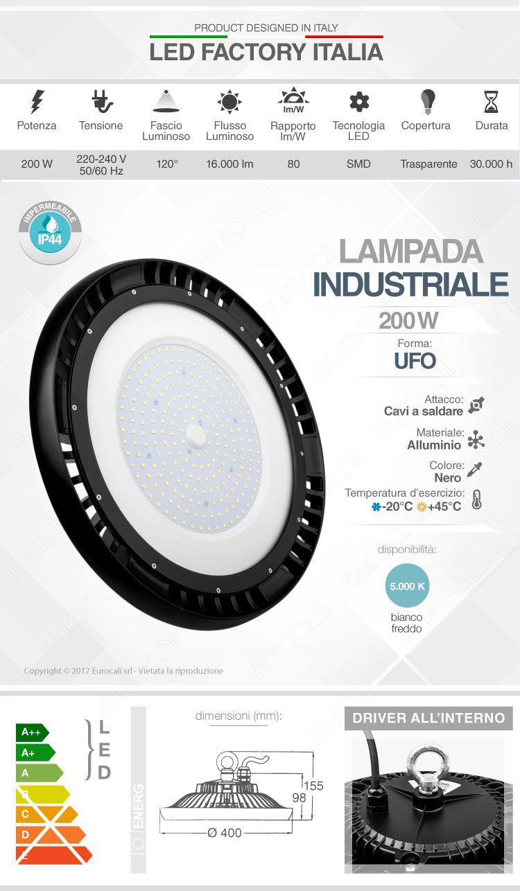 lampada industriale ufo led