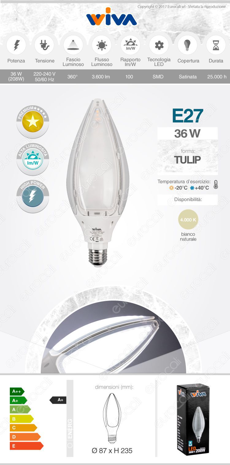 Lampadina LED Wiva Tulip Hi-Power