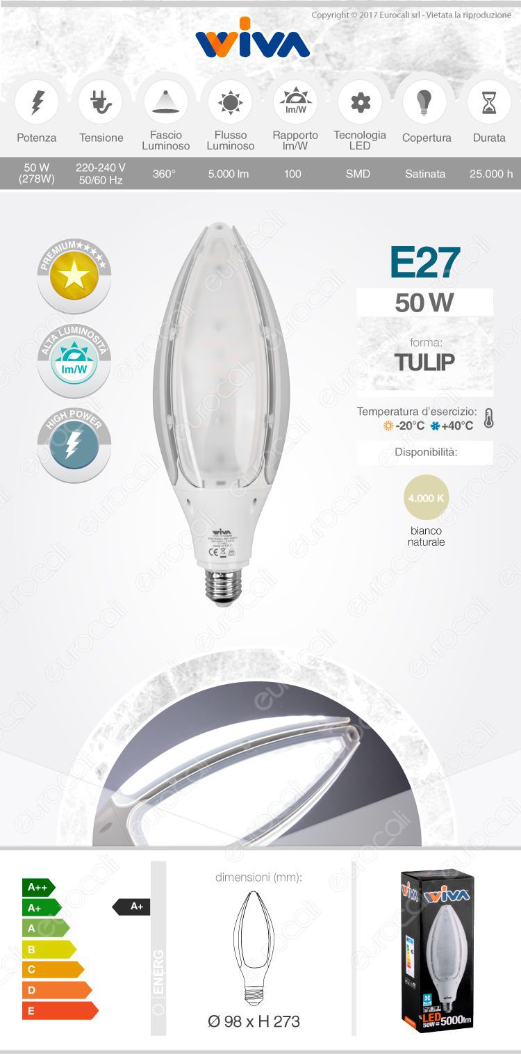 Lampadina LED Wiva Tulip Hi-Power