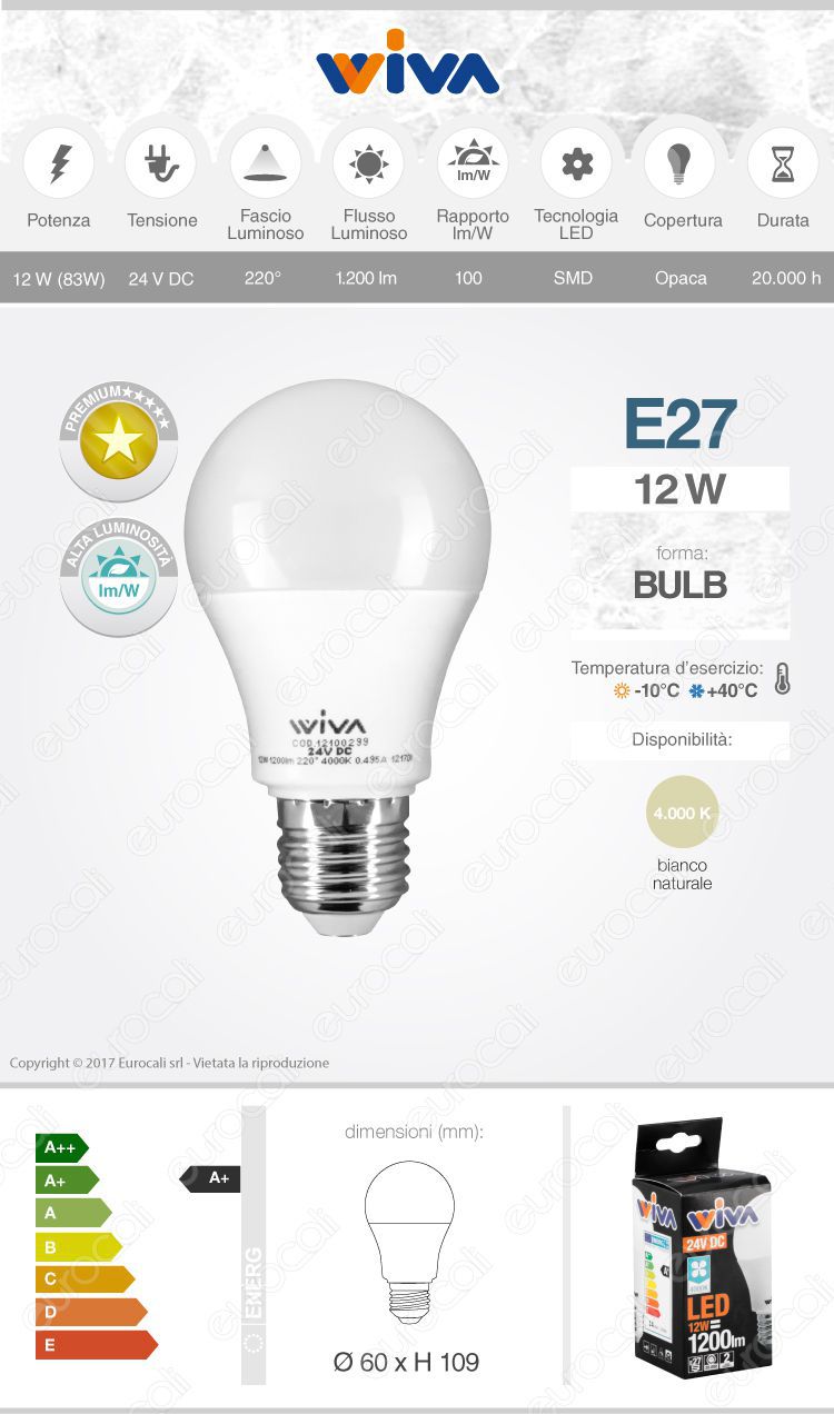 Lampadina LED Bulb Wiva E27