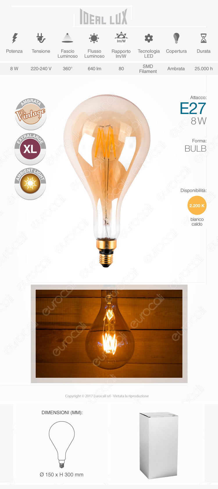lampada led e27 ideal lux