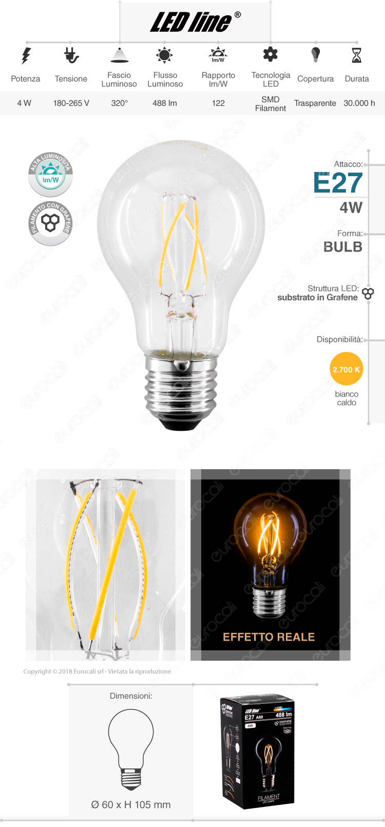 Led Line lampadina LED E27
