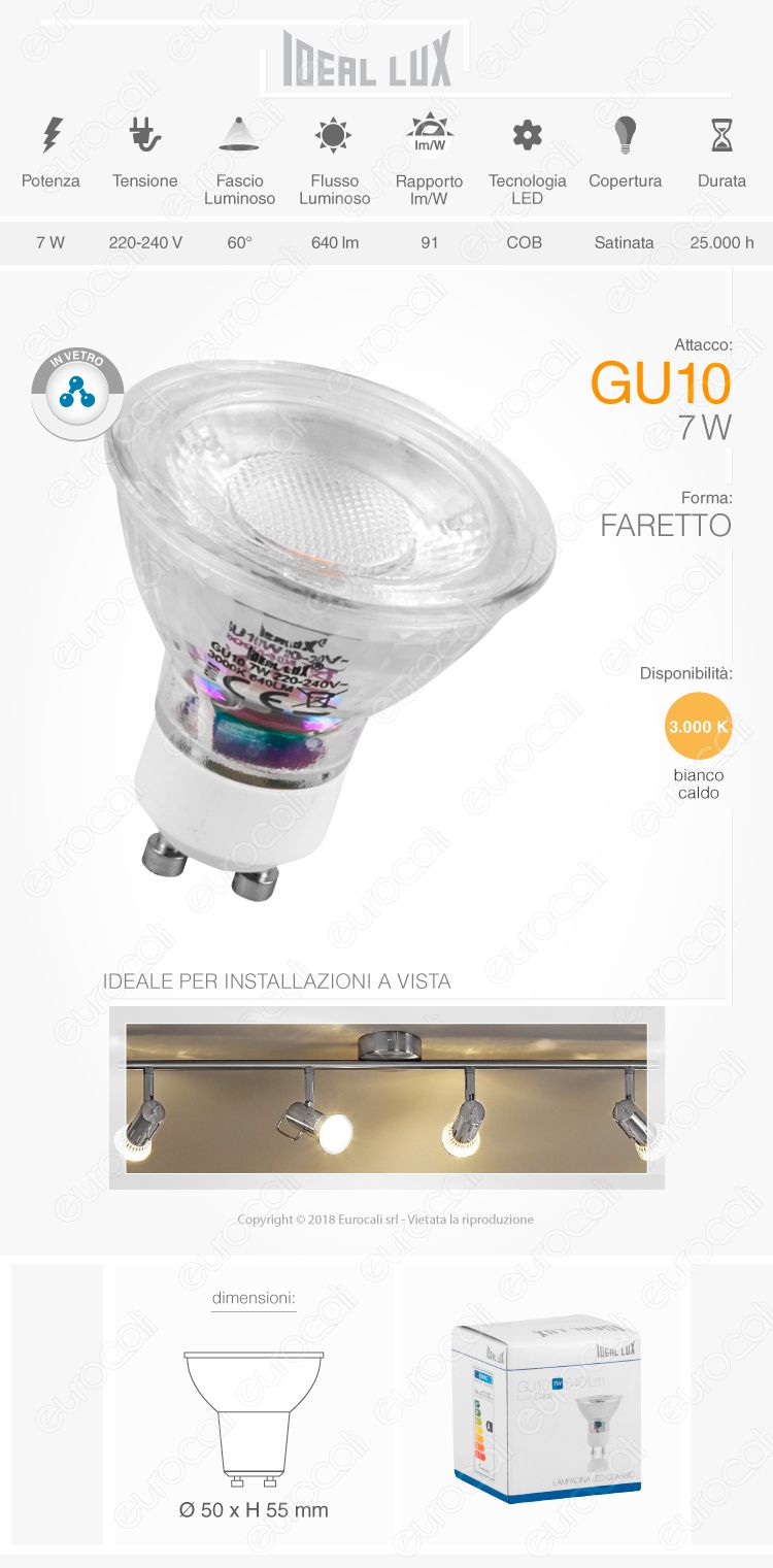 Lampadina LED Ideal Lux GU10