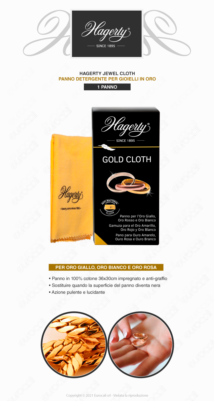 hagerty panno pulente gioielli oro tessuto cotone impregnato detergente