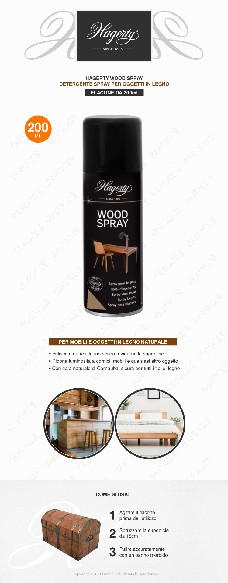hagerty wood spray pulitore legno 200ml