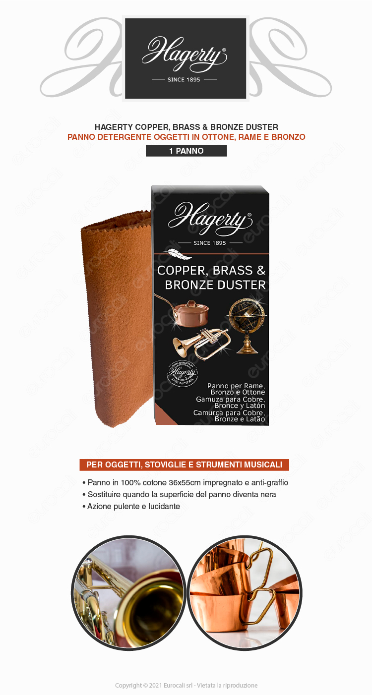 hagerty copper brass bronze panno pulente rame ottone bronzo tessuto cotone impregnato detergente