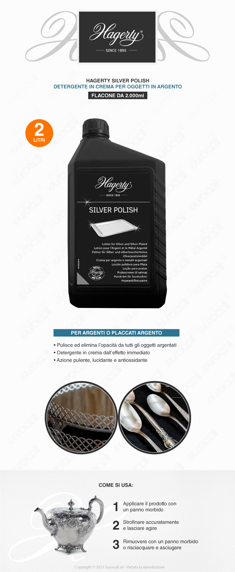 hagerty silver polish pulitore argento 2000ml