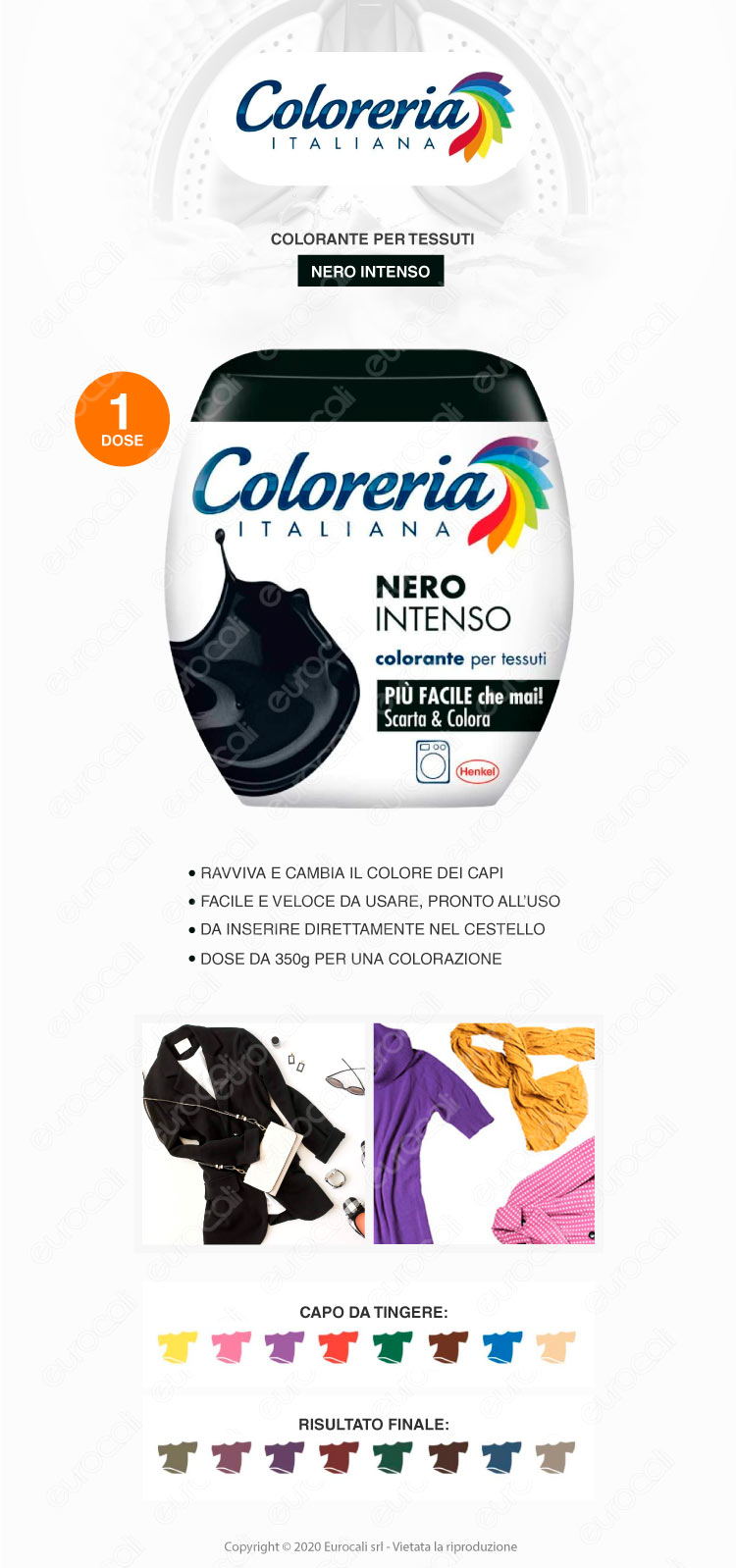coloreria italiana grey - colorante per tessuti in lavatrice vari colori