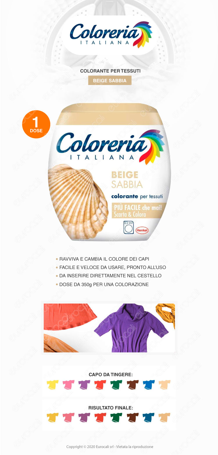 Colorante per Tessuti Beige Sabbia Grey Coloreria Italiana