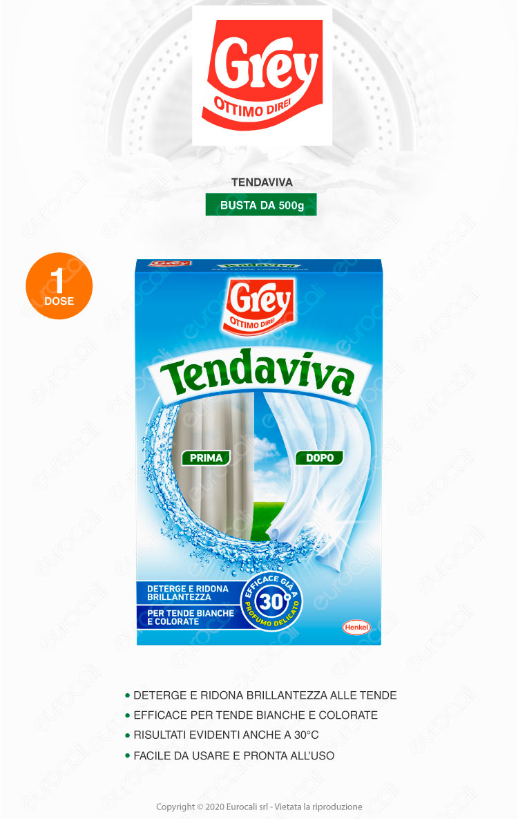 Grey Tendaviva Detergente Tende per Lavatrice con Ossigeno Attivo