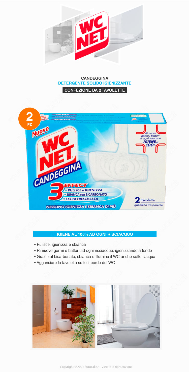 Detergente Wc Tavolette con Candeggina 2 pz