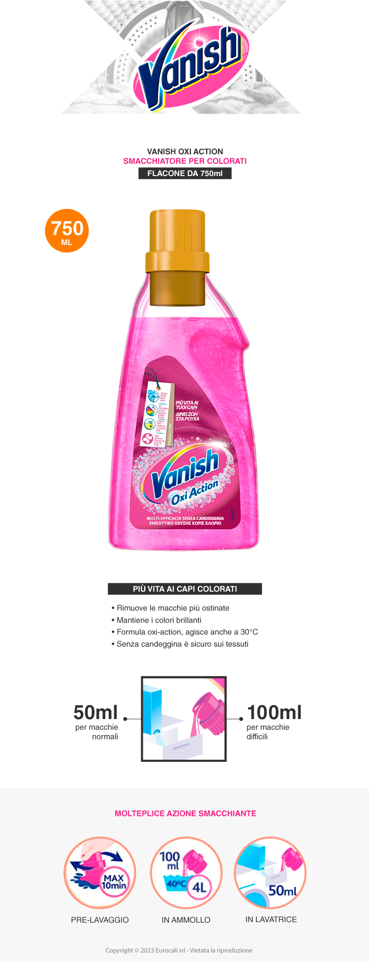 Vanish oxi action rosa gel 750ml