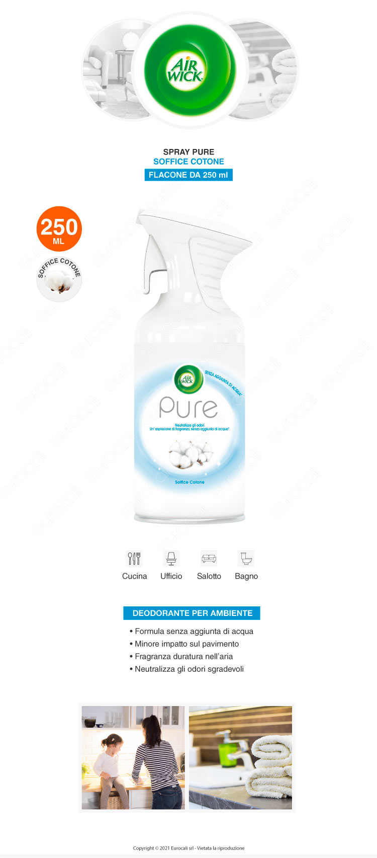 Air Wick Spray Pure Soffice Cotone