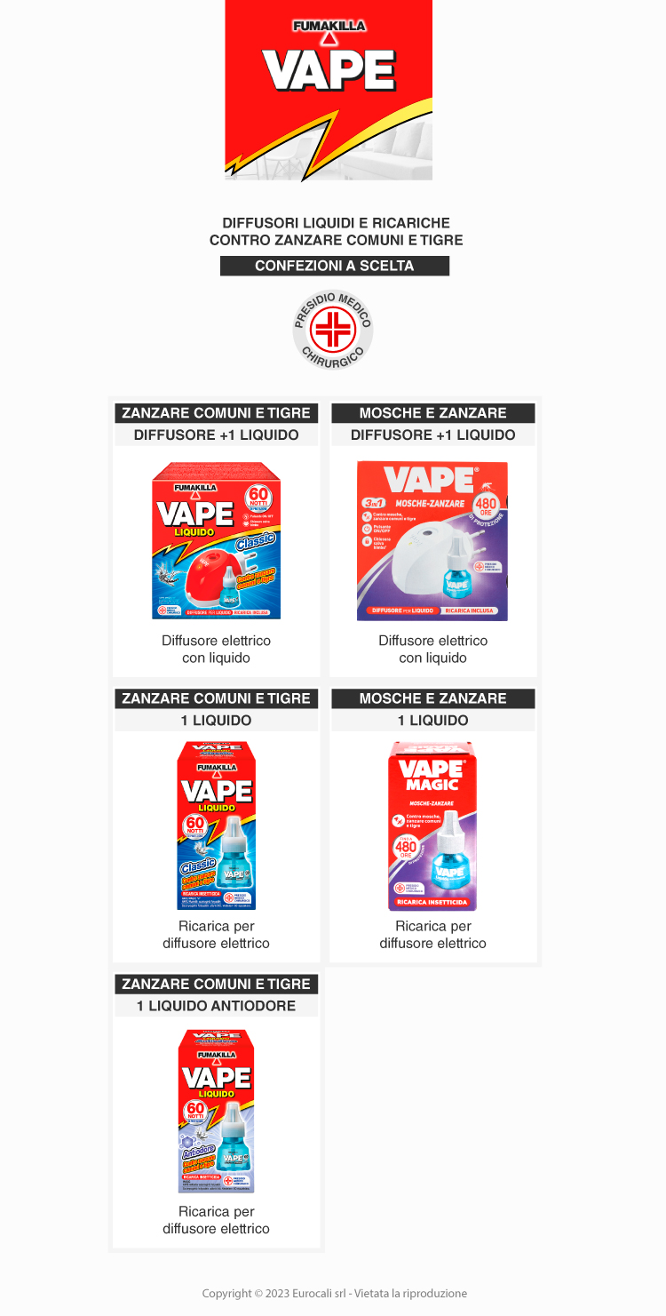 Vape Diffusori Elettrici Insetticidi con Ricariche Liquide