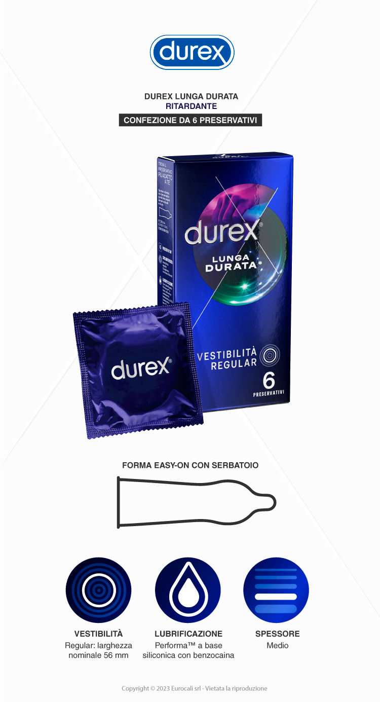 Durex Preservativi Retard da 6 Profilattici Ritardanti