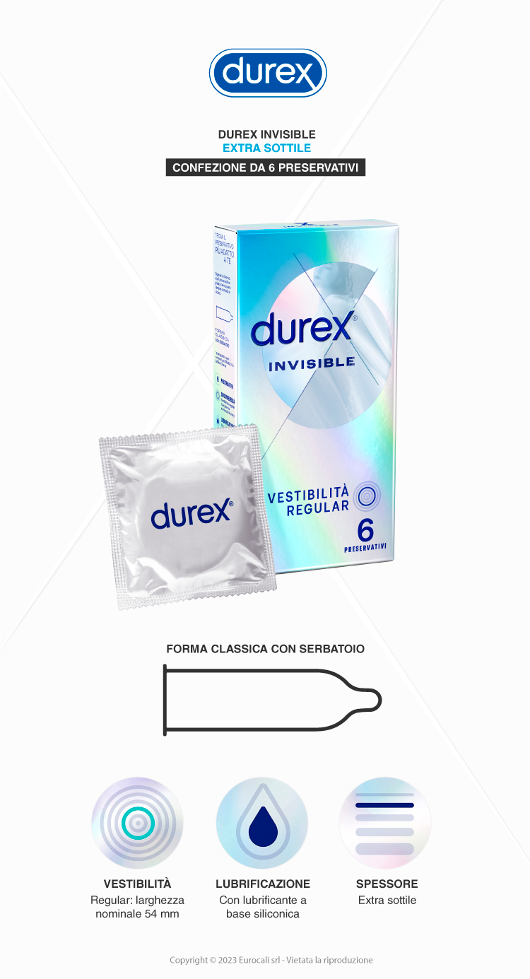 durex preservativi invisible ultra sottili 6x