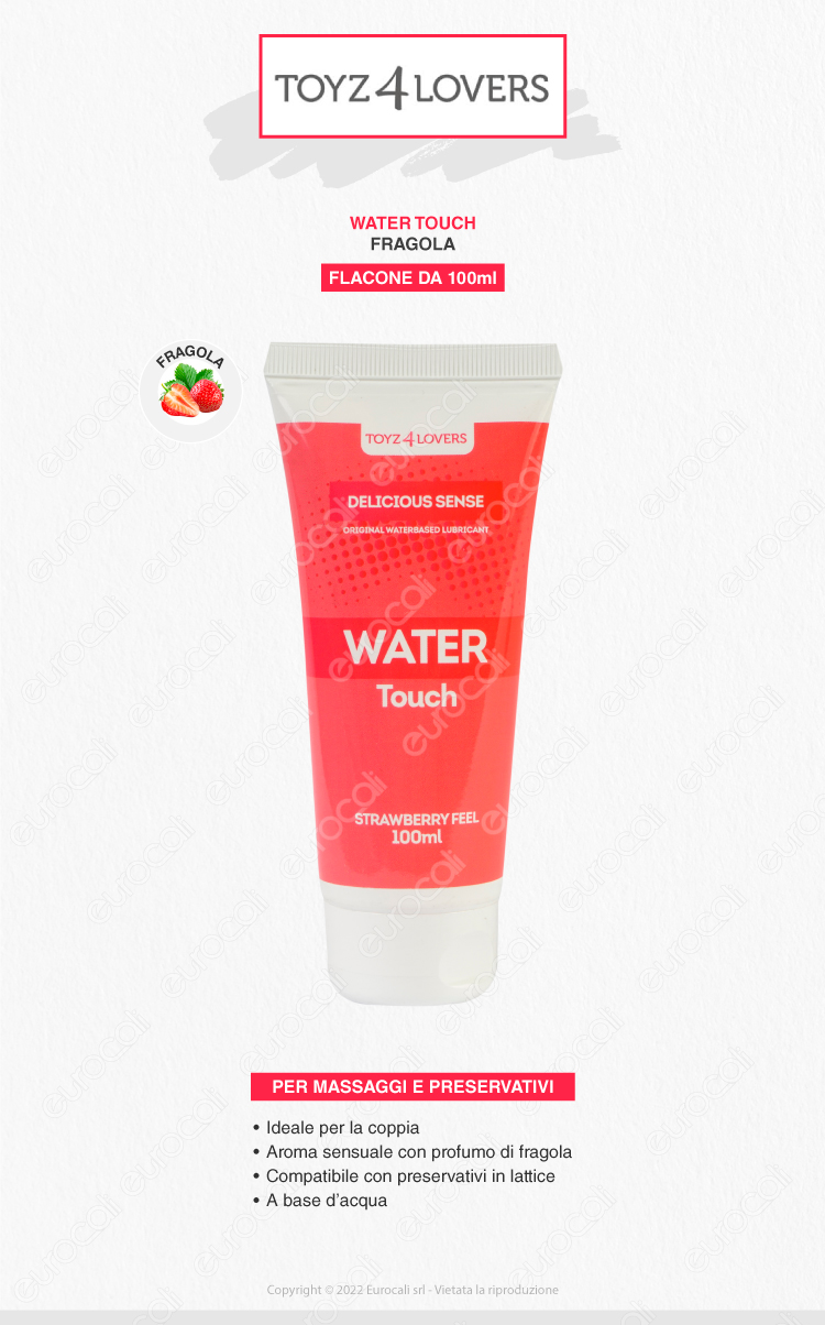 toyz4lovers water touch lubrificante intimo fragola 100ml