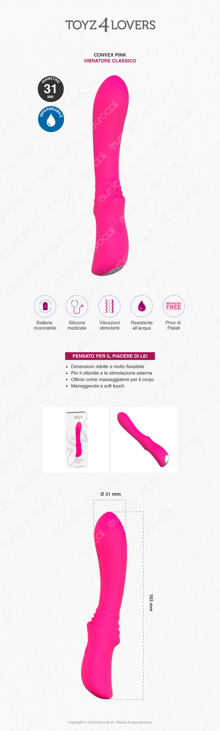 Elys Convex Pink Vibratore Rosa con 9 modalità di stimolazione